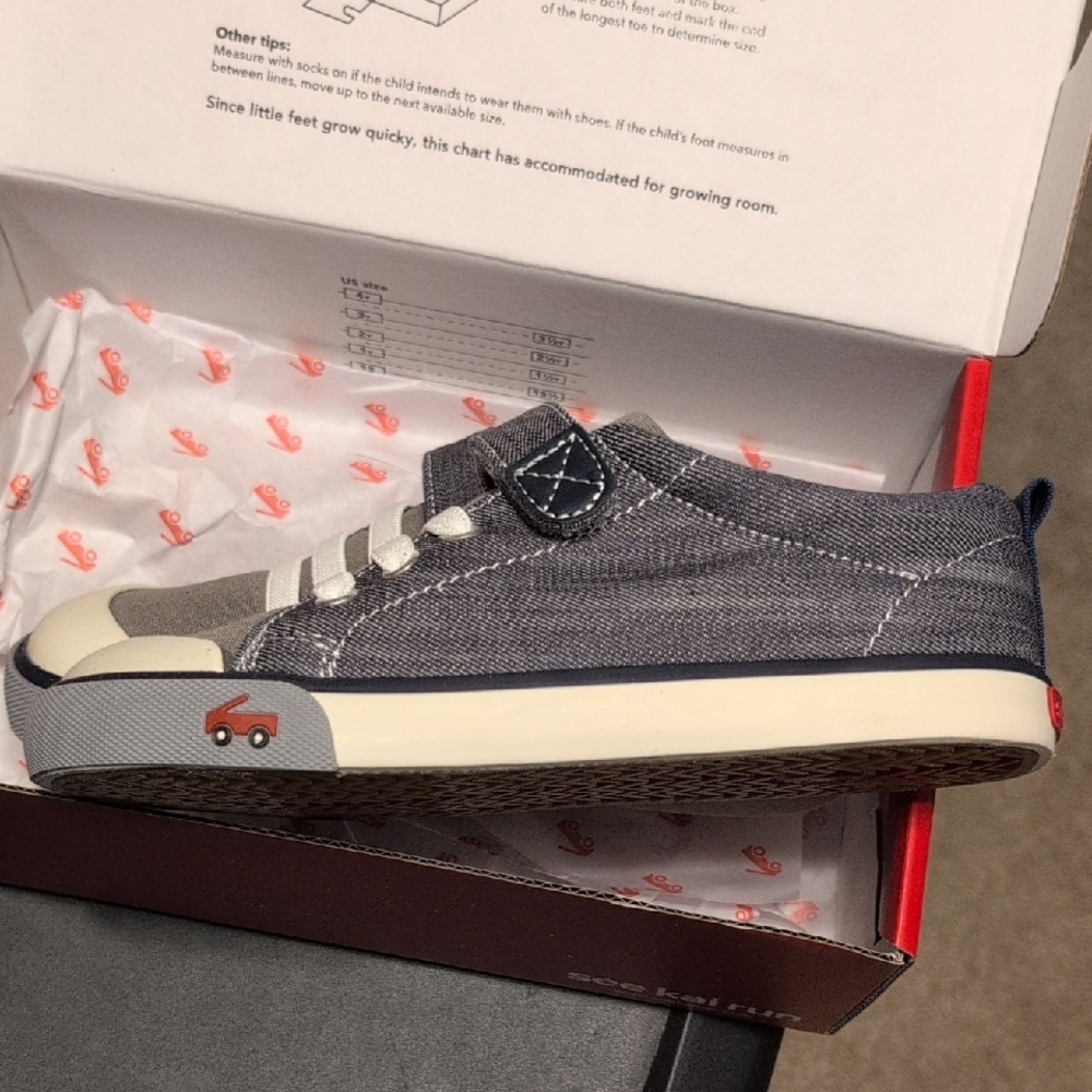 See Kai Run Navy and Gray Kids Sneakers - Picture 2 of 3